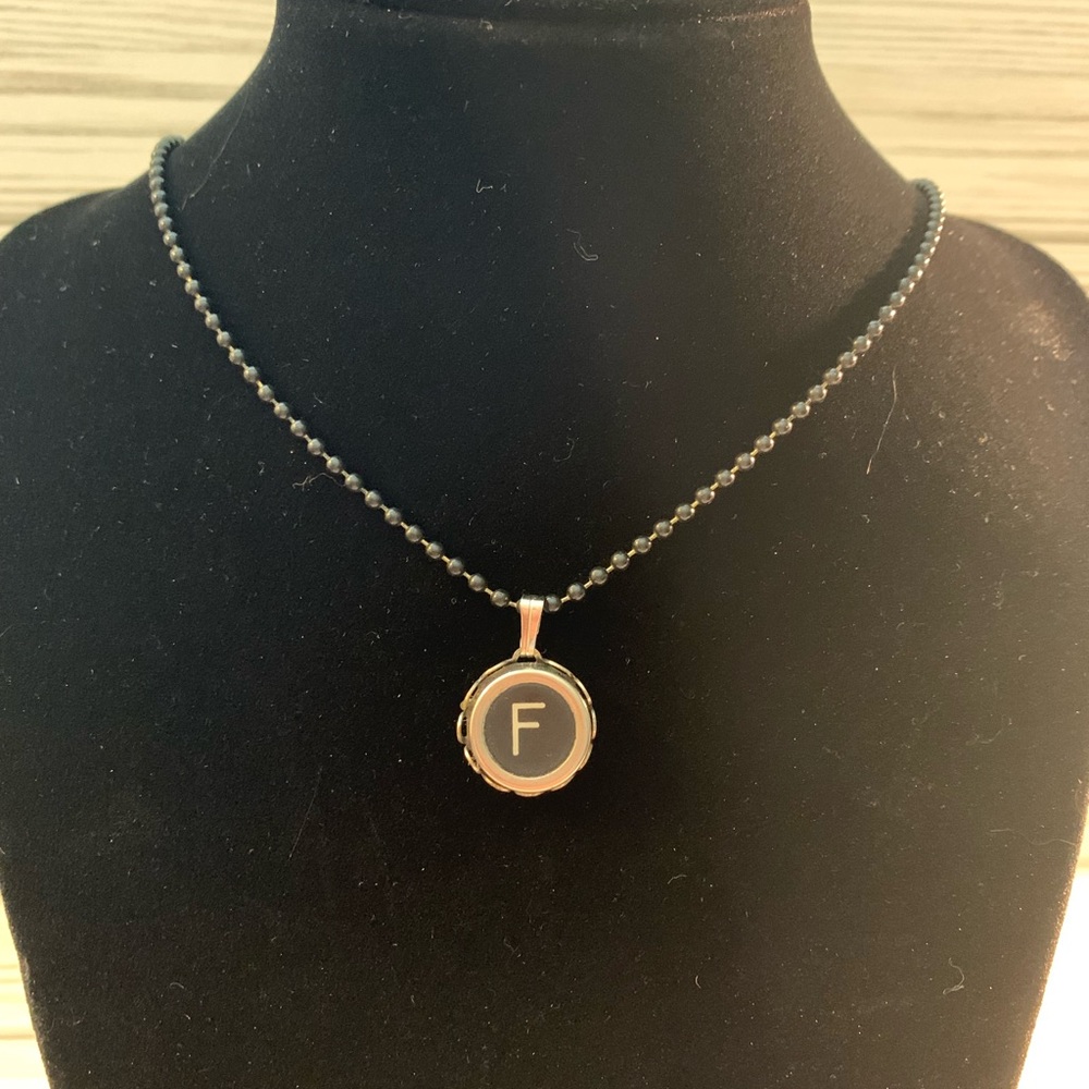 Vintage Typewriter Key “F” Necklace Hand Crafted